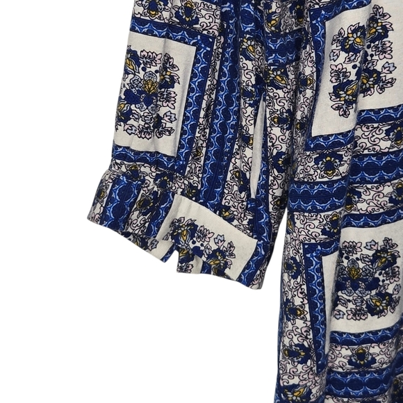 Porridge Anthropologie Belmar Boho Patch Print Quilted Yoke Button Blouse XS - Picture 3 of 10